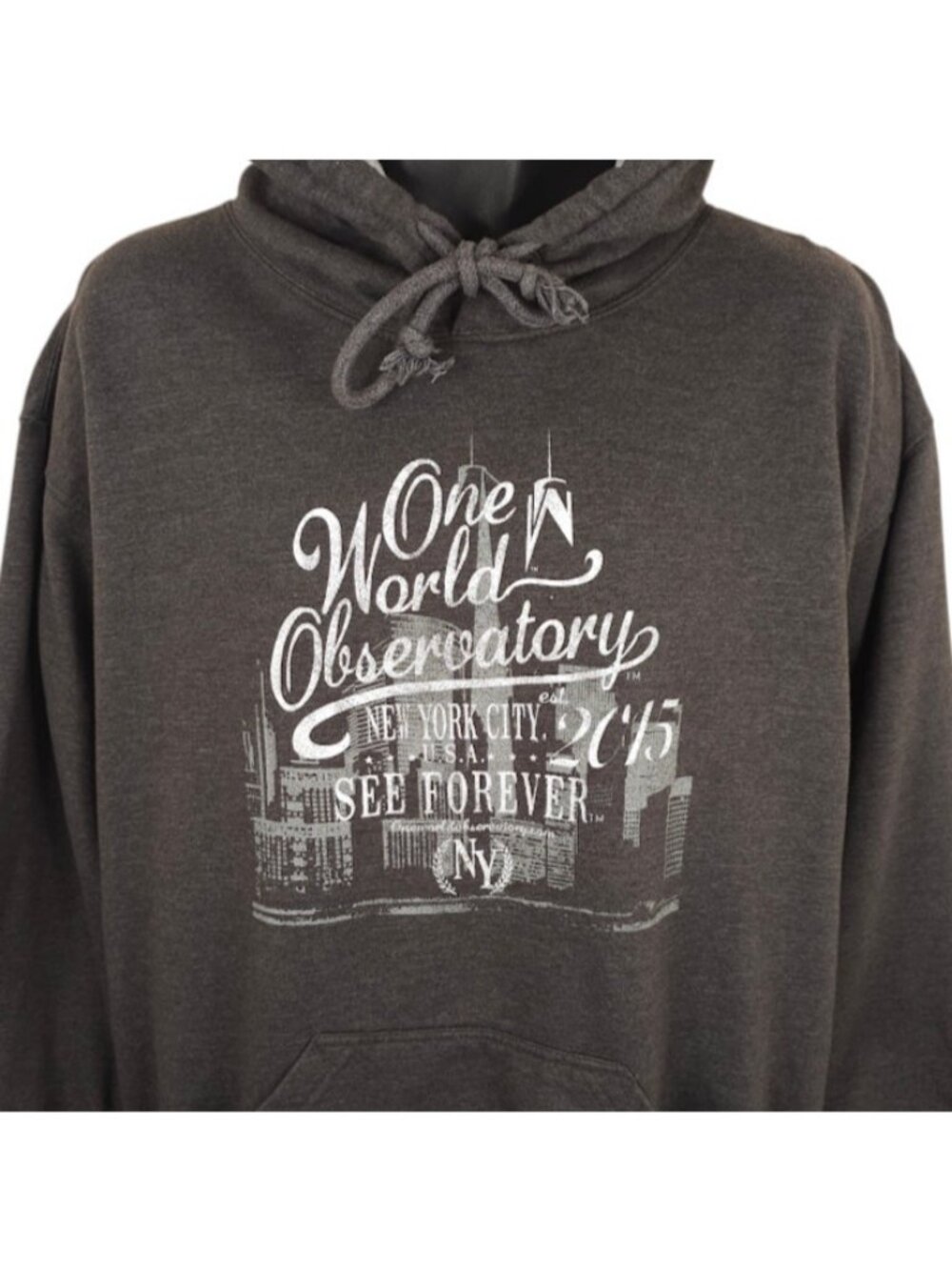 One World Observatory Sweatshirt Hoodie Mens Size Large Gray New York City